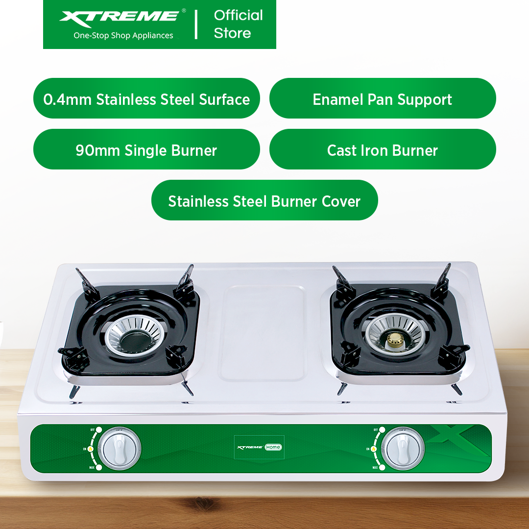 XTREME HOME Double Burner Gas Stove (XGS-2BECO)