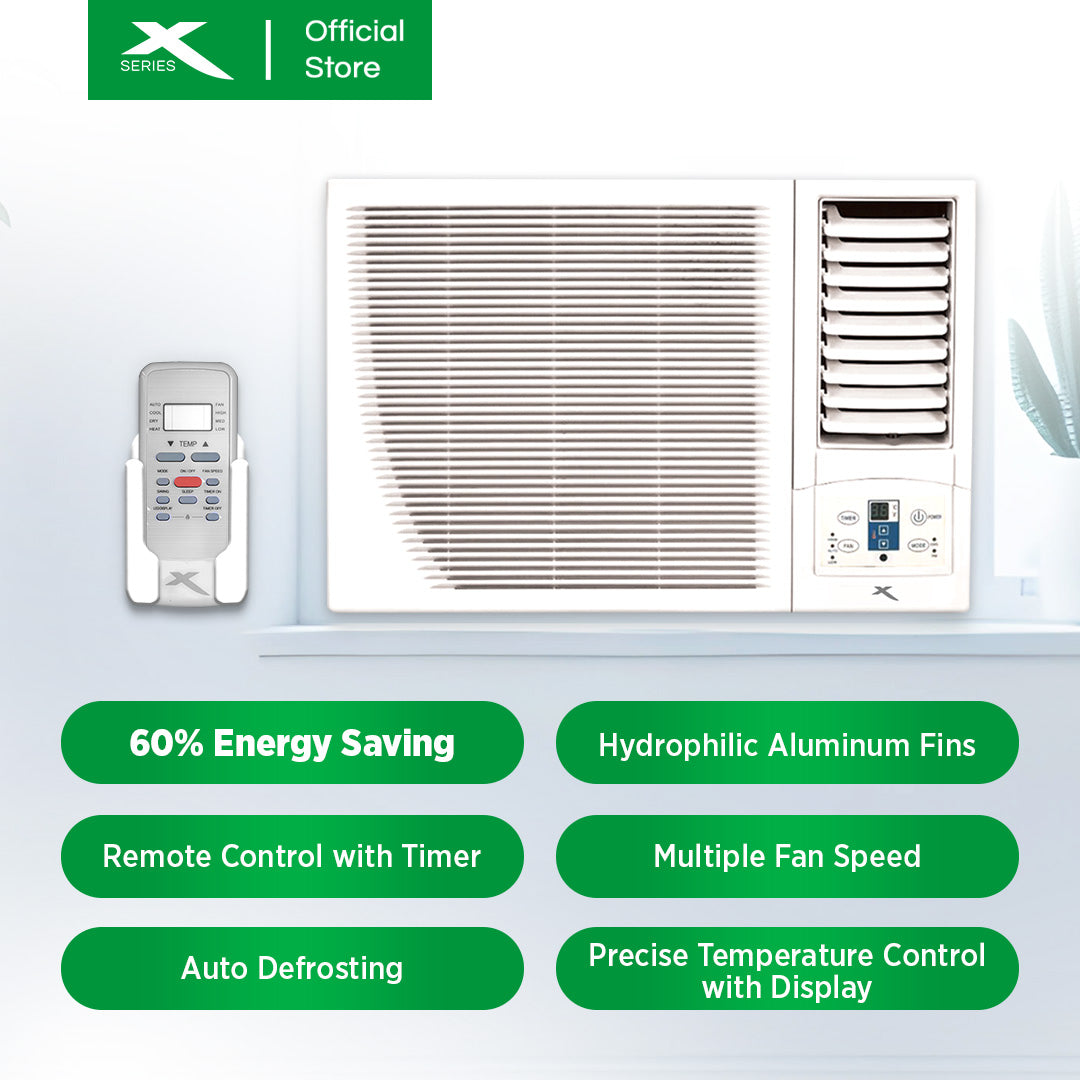 X-SERIES 1HP Window Type Aircon INVERTER with Remote Control (White)| XACWT10iX