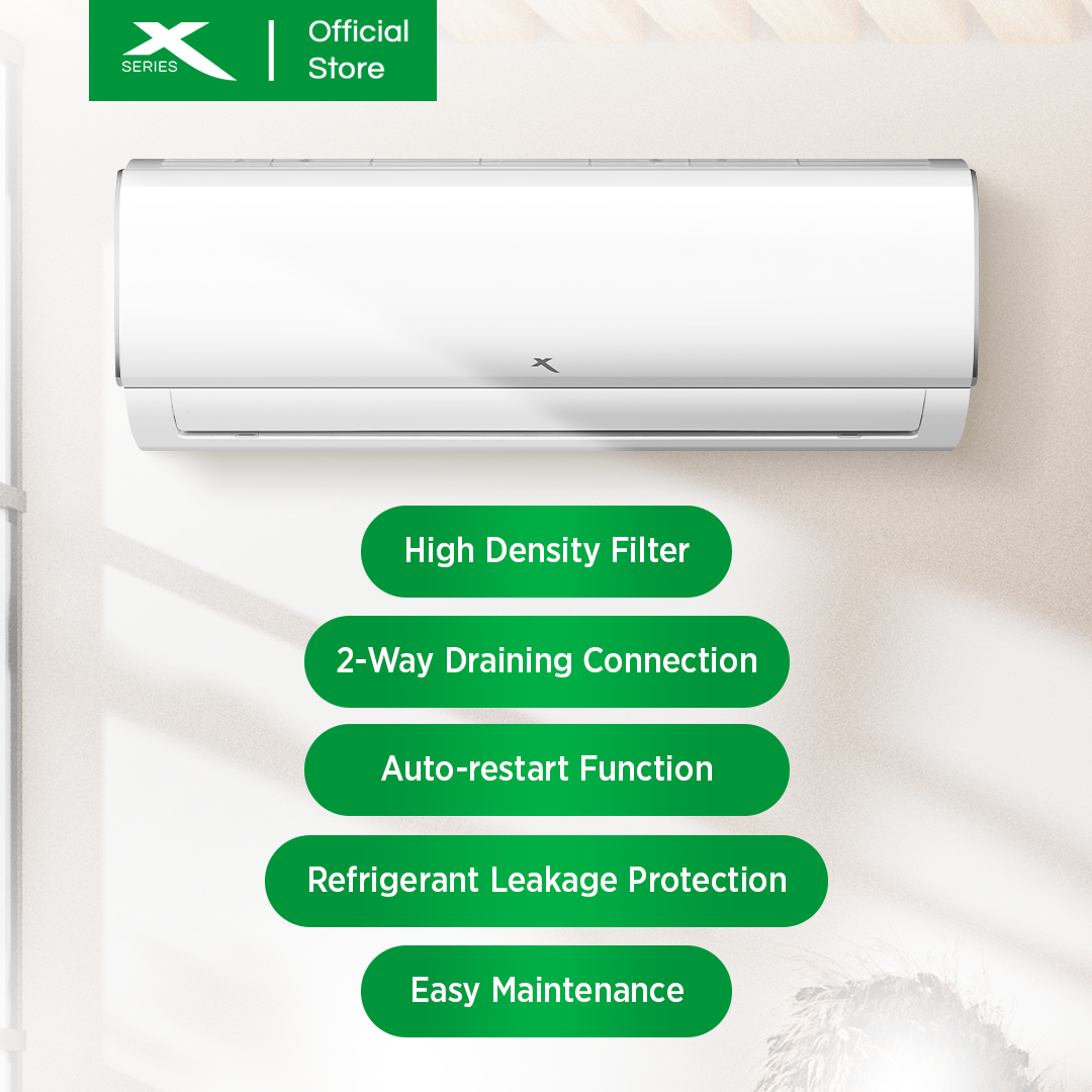X-SERIES 1HP Split Type Aircon Inverter Grade with BIO Filter (White) | XACST10X