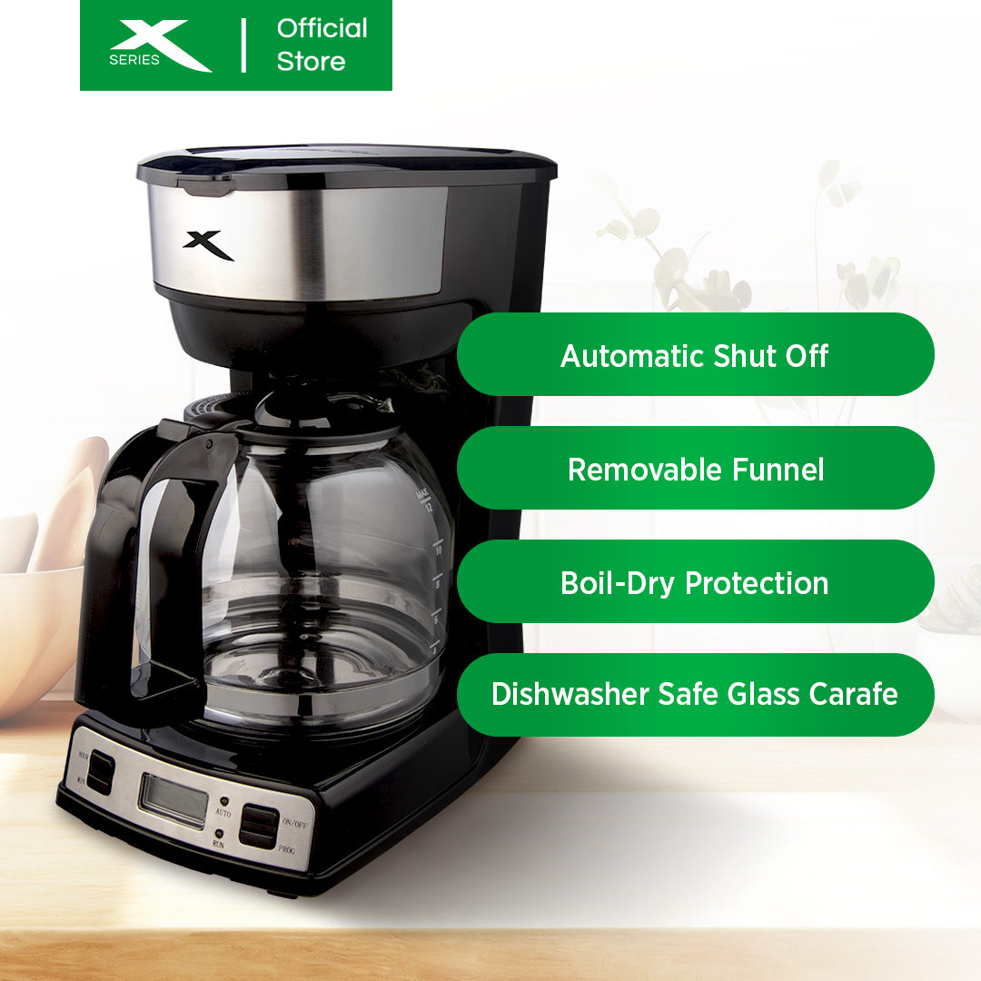 XTREME HOME 1.8L Coffee Maker 4-Functional Buttons Auto Shut-off & LCD Display | XH-COFFEEMAKER180L