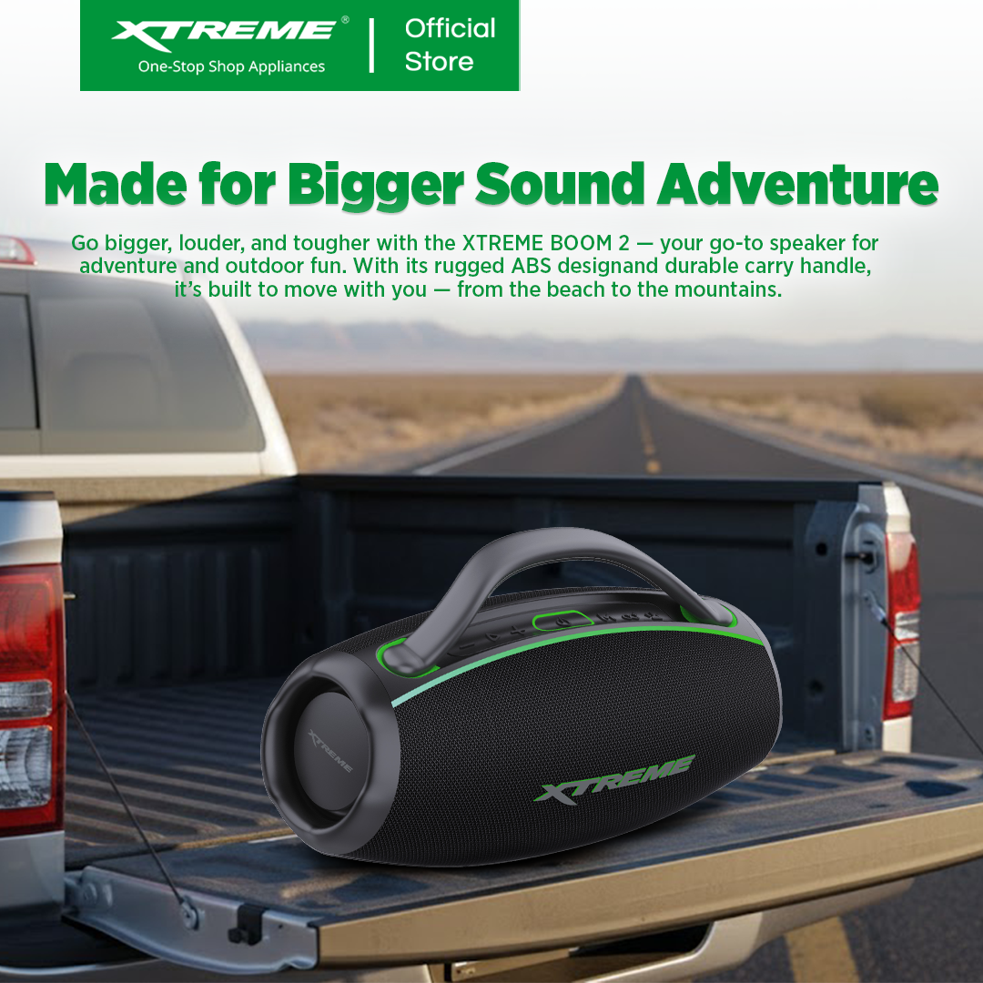XTREME X-BOOM2 IPX6 Water Resistant PORTABLE TWS SPEAKER WITH EQ Bass Boost and SUB-WOOFER (X-BOOM2)