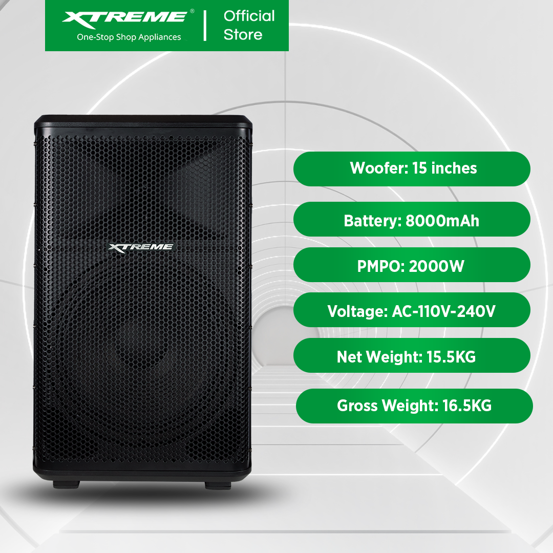XTREME LIVE 2000W Portable Concert Speaker with 2 Wireless Microphone (X-LIVE15)