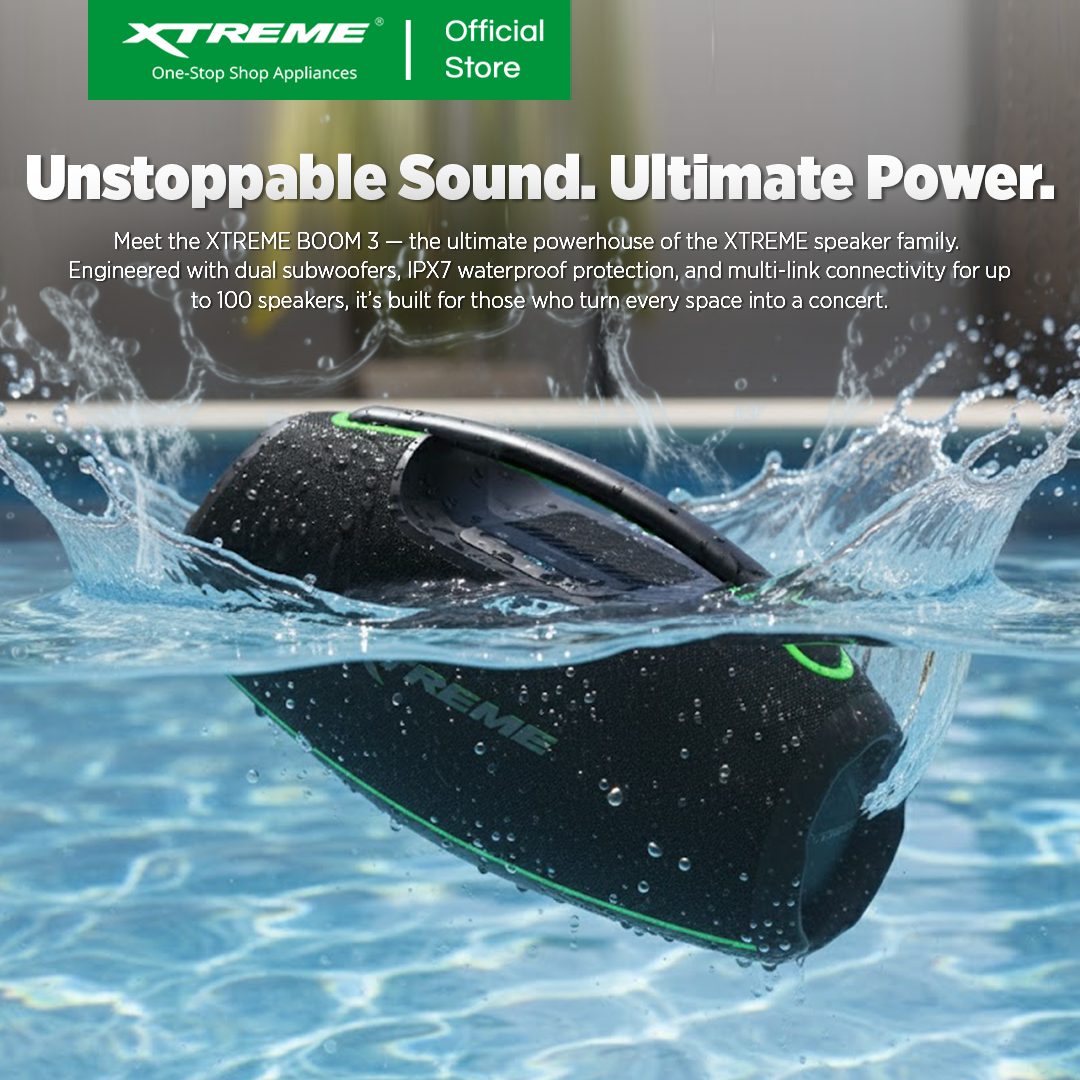 XTREME X-BOOM3 IPX7 WATERPROOF 5200mAh PORTABLE WIRELESS BLUETOOTH TWS SPEAKER WITH POWERBANK (X-BOOM3X)