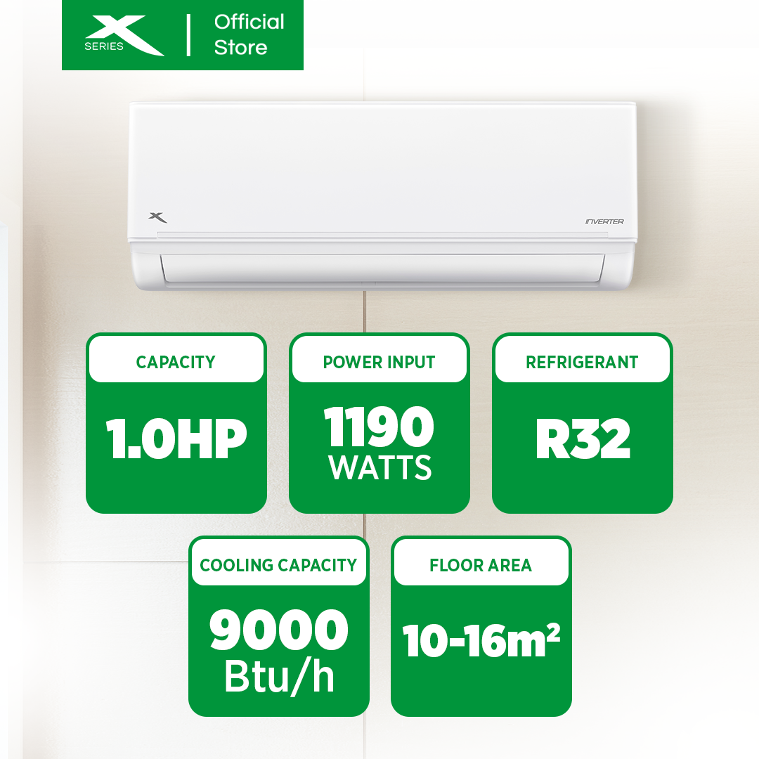 X-SERIES 1HP Split Type Aircon INVERTER 2-way Draining Connection | XA ...