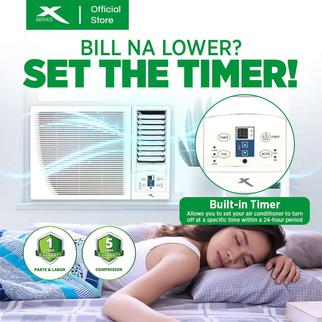 X-SERIES 1HP Window Type Aircon INVERTER with Remote Control (White ...