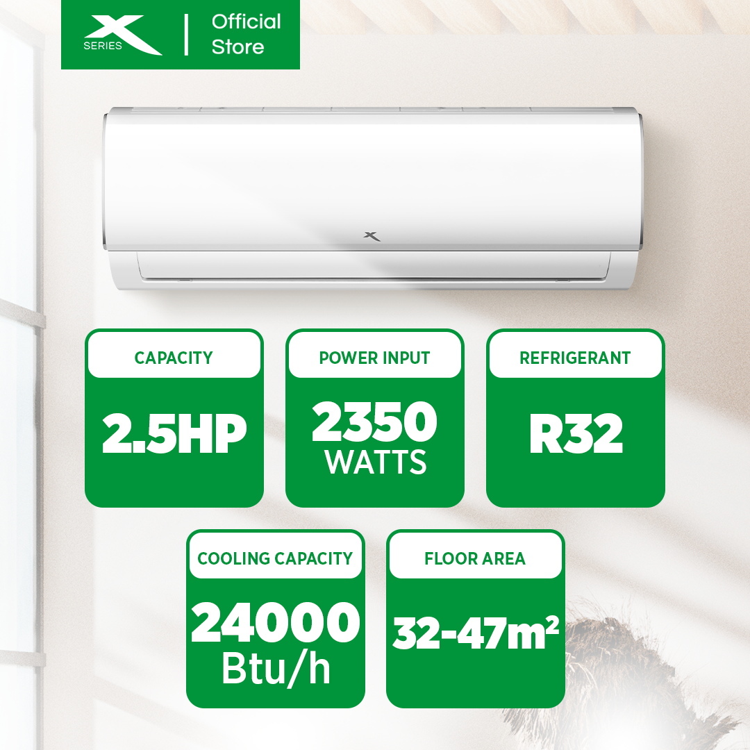 X-SERIES 2.5HP Inverter Grade 2-way Draining System Split Type Air Con ...