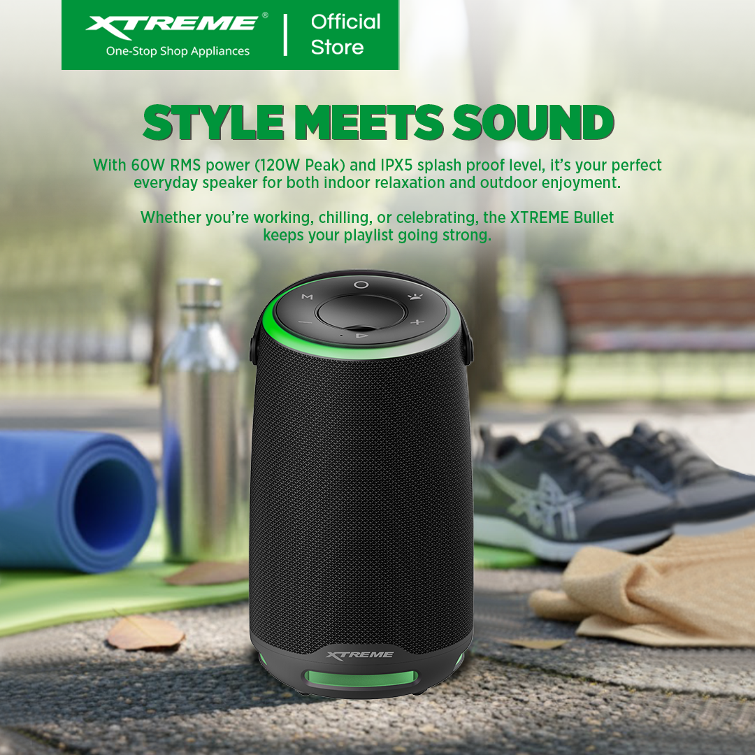 XTREME X-BULLET – IPX5 Splash Proof, Portable Wireless Bluetooth TWS Speaker (X-BULLET)