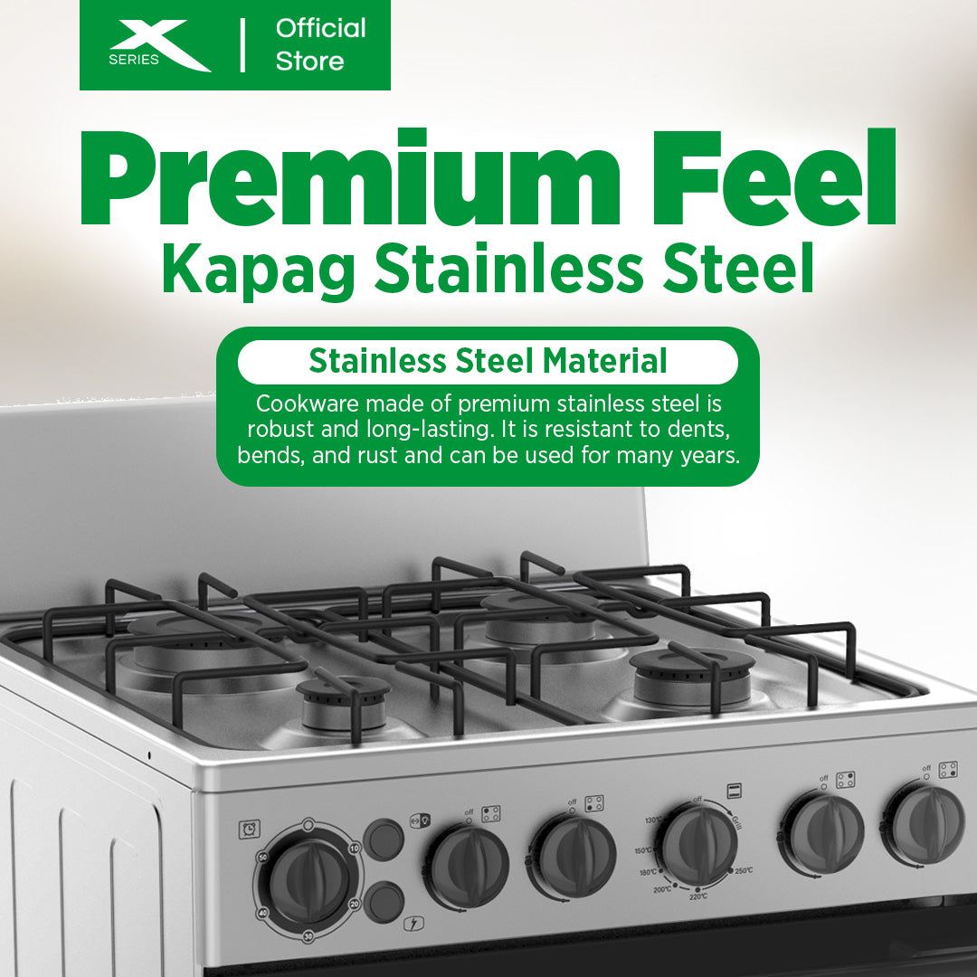 XTREME HOME 50cm Gas Range 4 Burner 55L Oven Free Standing Electric Ignition LPG Source | XGR-504G
