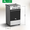 XTREME HOME 50cm Gas Range + 1-Electric Hot Plate 3-Gas Burner/Oven LPG Rotisserie | XGR-503G1E