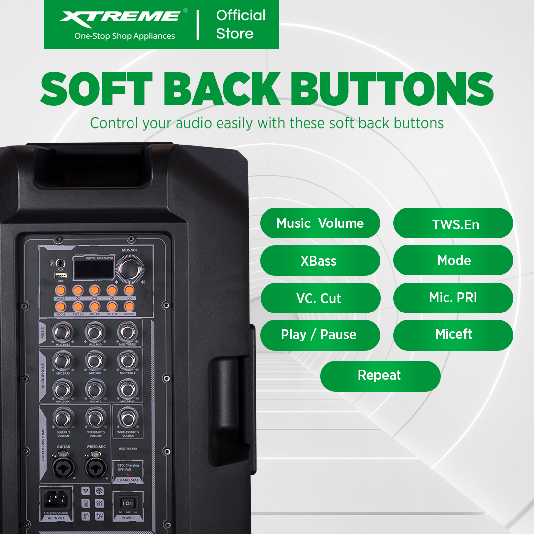 XTREME LIVE 2000W Portable Concert Speaker with 2 Wireless Microphone (X-LIVE15)