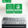 XTREME HOME 90cm Gas Range 5 Burner 115L Oven Electric Ignition LPG Source Panel Rotisserie | XGR-905G