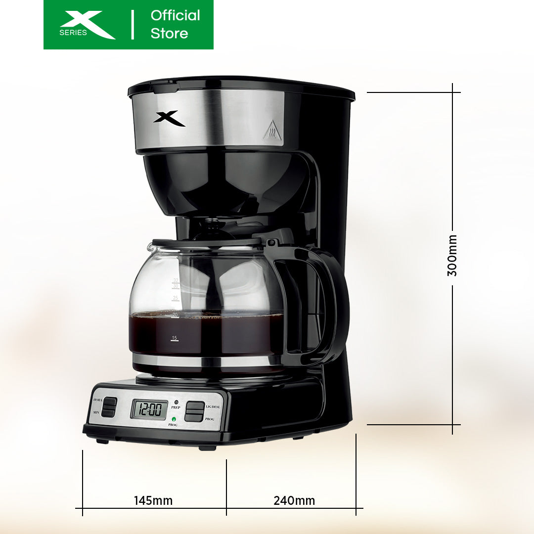 XTREME HOME 1.5L Coffee Maker 4-Functional Buttons Auto Shut-off & LCD Display | XH-COFFEEMAKER150L