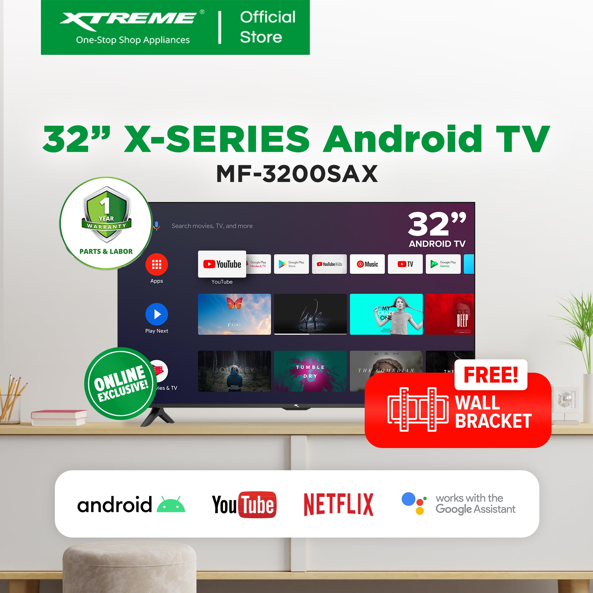 32-inch  X-SERIES ANDROID TV | MF-3200SAX