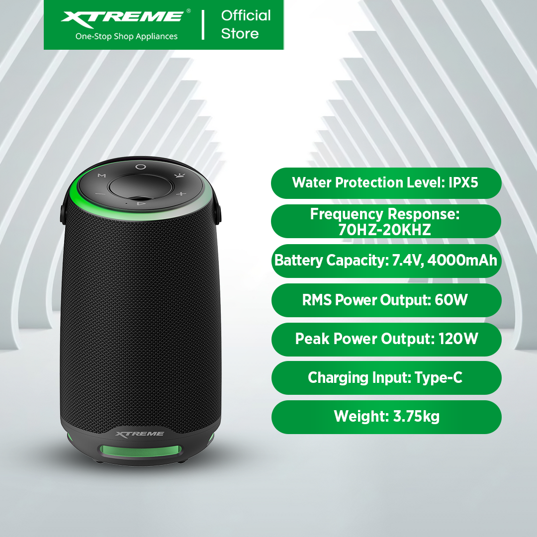 XTREME X-BULLET – IPX5 Splash Proof, Portable Wireless Bluetooth TWS Speaker (X-BULLET)