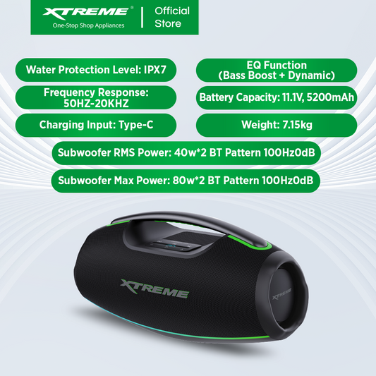 XTREME X-BOOM3 IPX7 Waterproof Portable Wireless TWS Speaker with Powerbank (X-BOOM3)