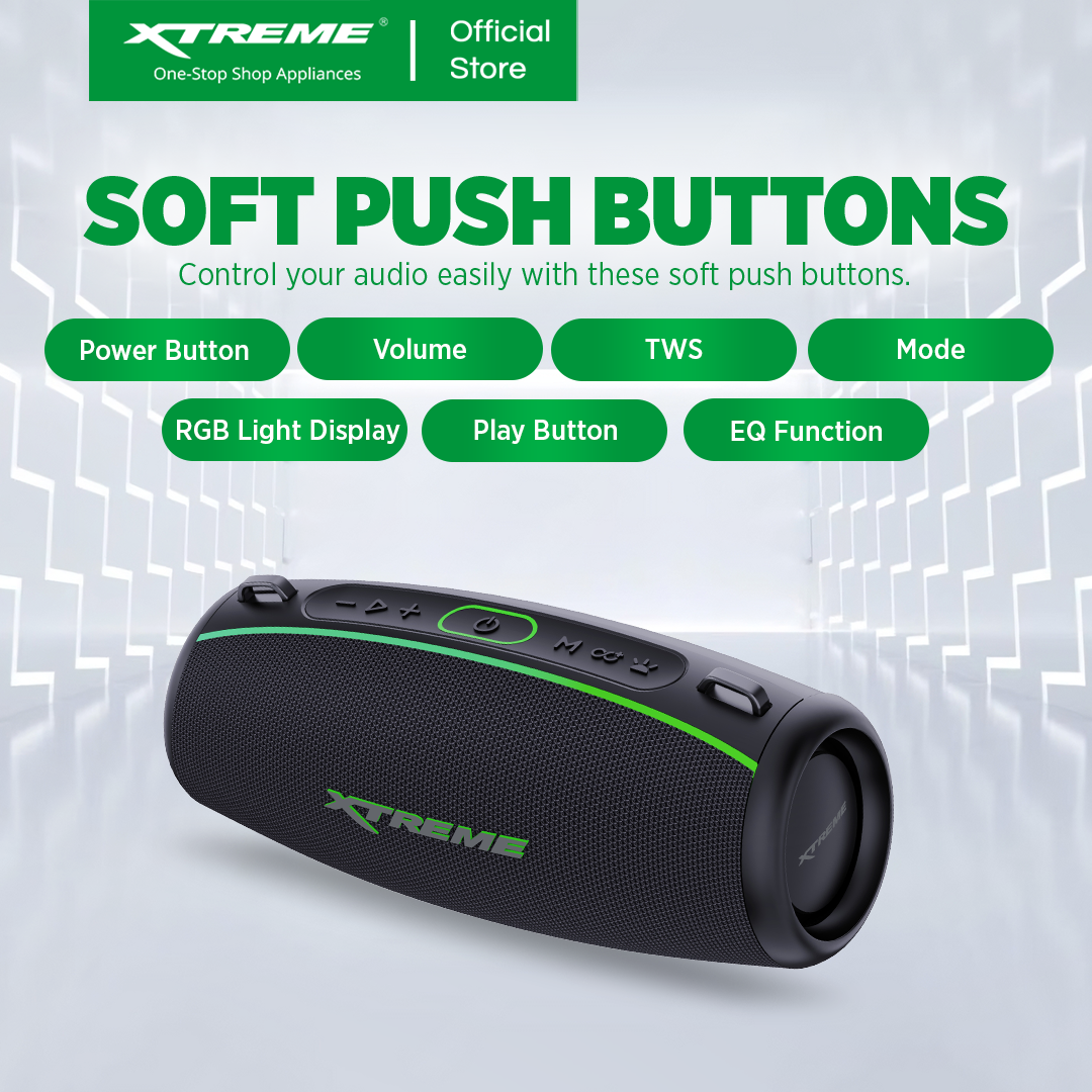 XTREME X-BOOM IPX6 WATER RESISTANT On-the-Go WIRELESS BLUETOOTH PORTABLE TWS Speaker 120W PEAK POWER OUTPUT (X-BOOM)