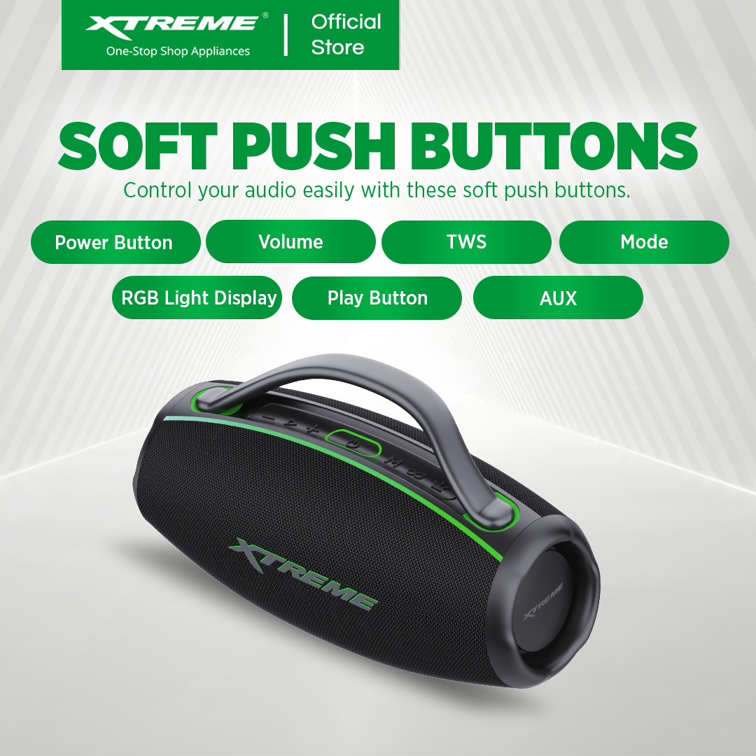 XTREME X-BOOM2 IPX6 Water Resistant PORTABLE TWS SPEAKER WITH EQ Bass Boost and SUB-WOOFER (X-BOOM2)