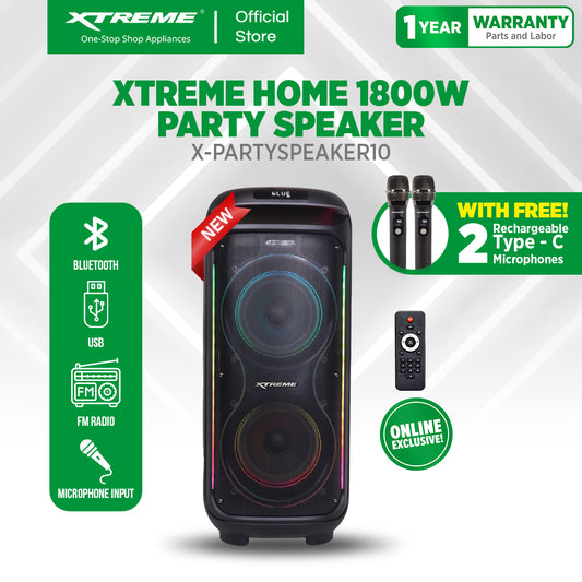 XTREME 1800W Professional Portable Party Speaker 10 (X-PARTYSPEAKER10)