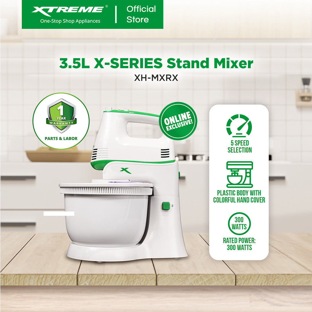 X-SERIES 3.5L Stand Mixer Plastic Boy with 5 Speeds Selection and Eject Button (White) | XH-MXRX