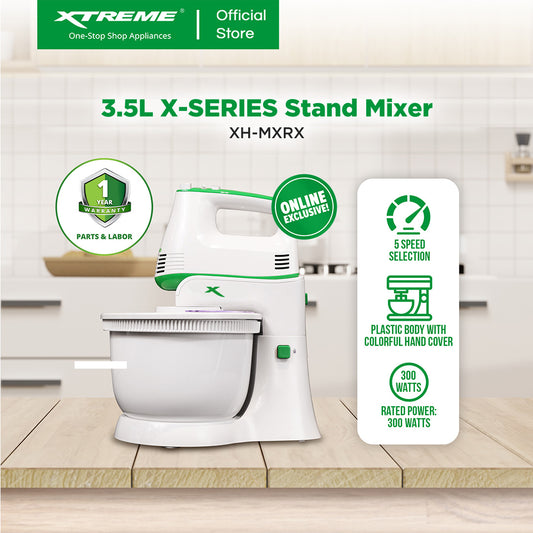 X-SERIES 3.5L Stand Mixer Plastic Boy with 5 Speeds Selection and Eject Button (White) | XH-MXRX