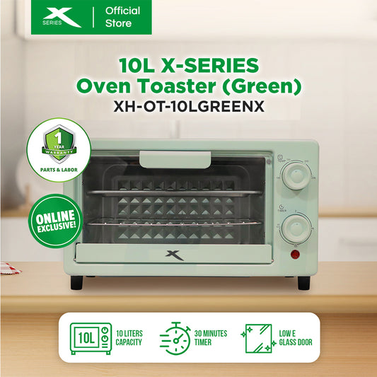 X-SERIES 10L Oven Toaster with Temperature Control and timer (Green) | XH-OT-10LGREENX