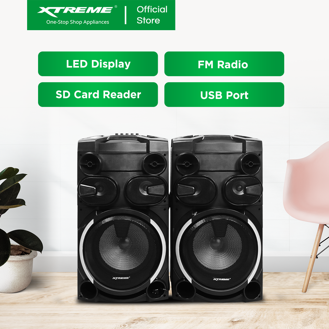 XTREME 650Wx2 Amplified Speaker Bluetooth FM USB and TF with Mic Input | XJAM-15