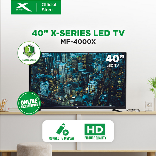 X-SERIES 40 inch LED TV GET FREE X-SERIES 250Wx2 Portable Speaker [MF4000XBNDXT650DJX]
