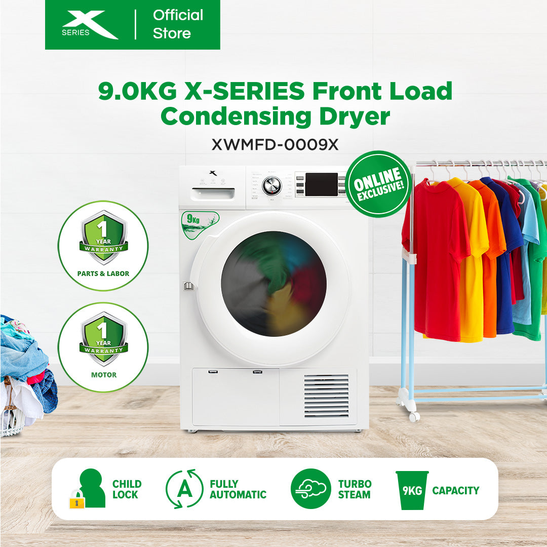 X-SERIES 9KG Fully Automatic Front Load Condensing Dryer LED Display Non-Inverter | XWMFD-0009X