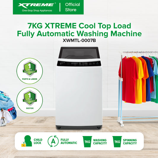 XTREME COOL 7KG Top Load Automatic Washing Machine [Black Cover] (XWMTL-0007B)