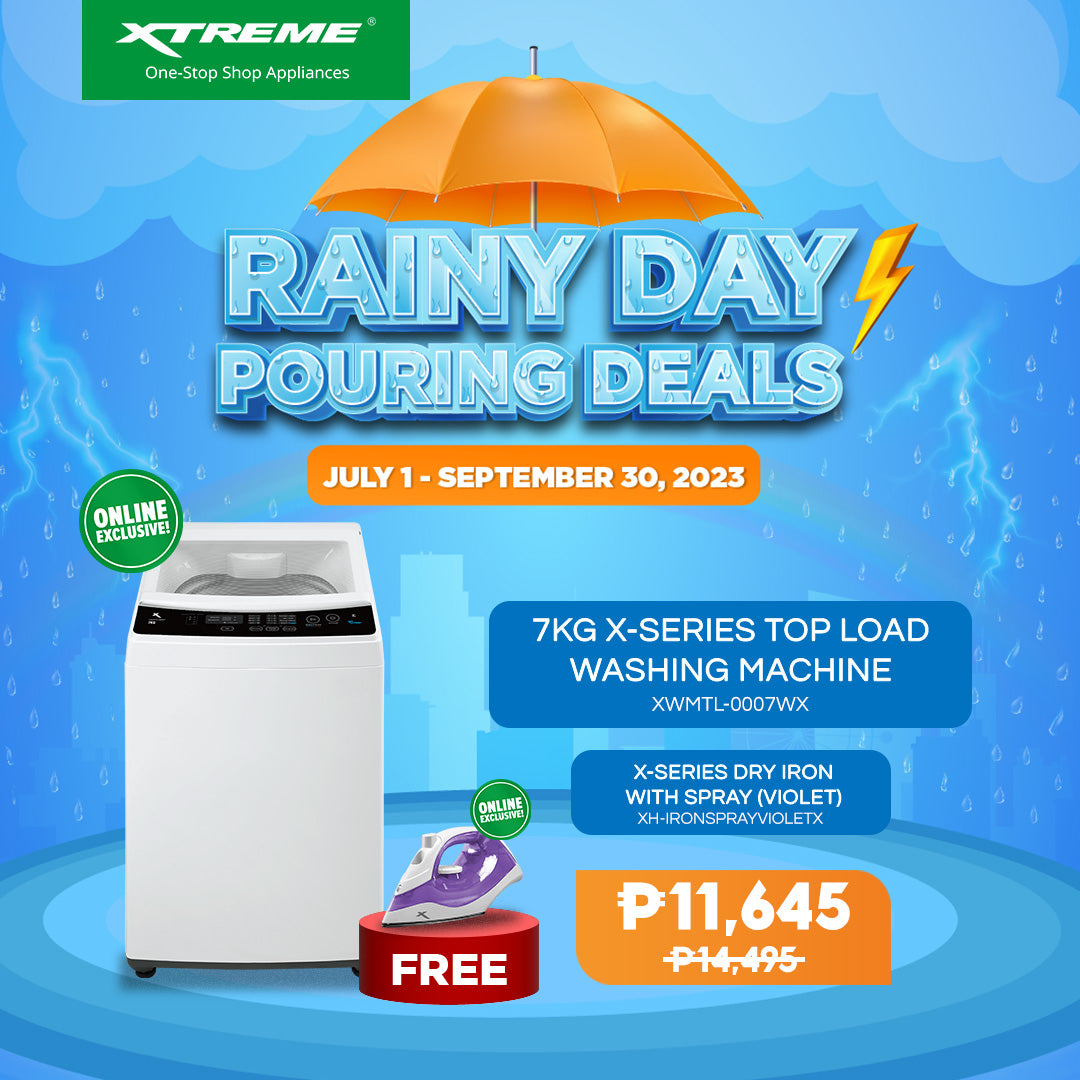 7KG X-SERIES Top Load Washing Machine GET FREE X-SERIES Dry Iron with Spray [XWMTL0007WXBNDXHIRONSPRAYVIOLETX]