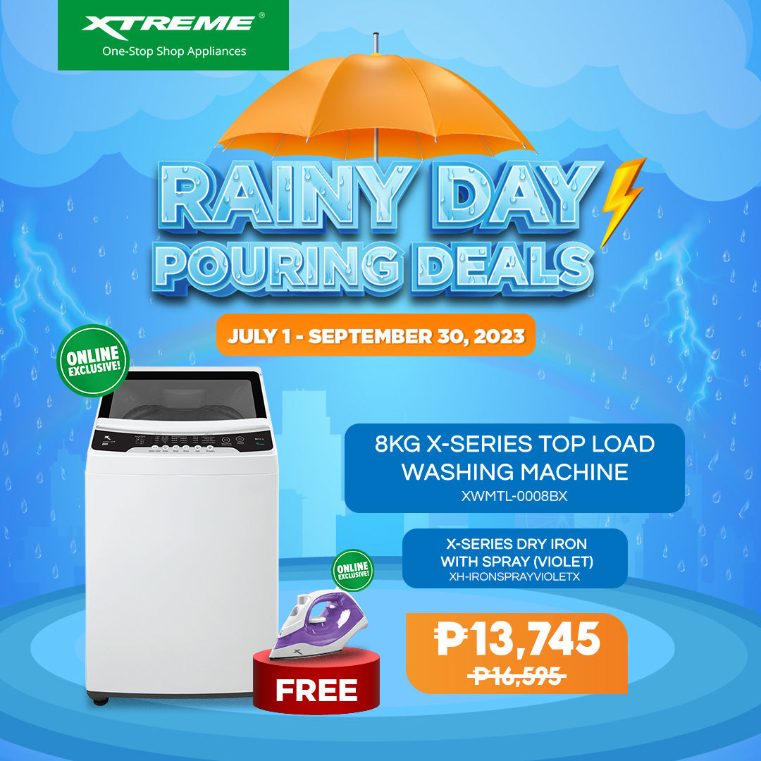 8KG X-SERIES Top Load Washing Machine GET FREE X-SERIES Dry Iron with Spray [XWMTL0008BXBNDXHIRONSPRAYVIOLETX]