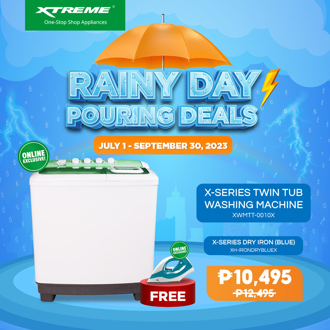 X-SERIES Twin Tub Washing Machine GET FREE X-SERIES Dry Iron [XWMTT0010XBNDXHIRONDRYBLUEX]