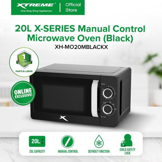 20L X-SERIES Manual Control Microwave Oven (Black) | XH-MO20MBLACKX