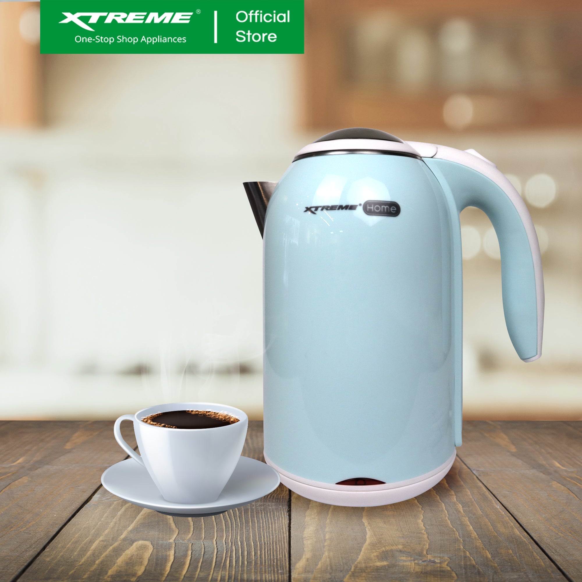 X-SERIES 1.7L Electric Kettle Cordless with Automatic Power-off (Blue) | XH-KT-DWOPH17BLUEX