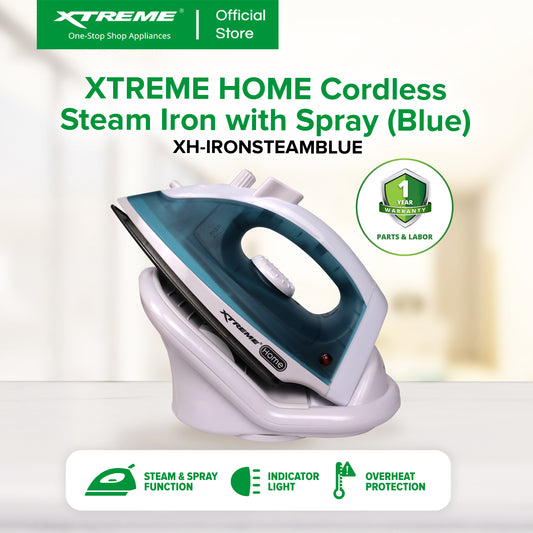 XTREME HOME Cordless Steam Iron with Spray [Blue] (XH-IRONSTEAMBLUE)