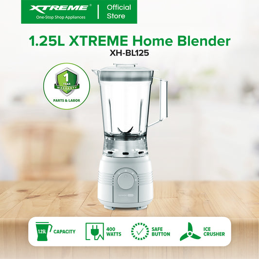 XTREME HOME 1.25L Blender BPA-Free 2 Speed with Pulse Function  (White base) | XH-BLGR125