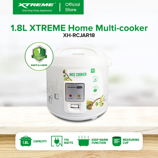 XTREME HOME 1.8L Rice Cooker Jar Non-stick Coating Pot Keep-Warm Function (White) | XH-RCJAR18