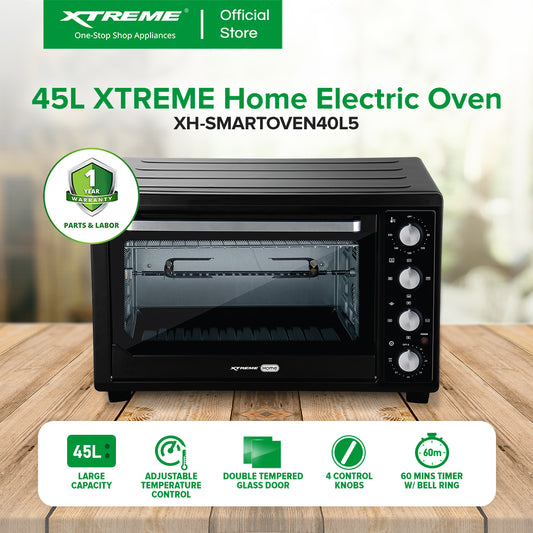 XTREME HOME 45L Electric Oven with Rotisserie Convection and Lamp (Black) | XH-SMARTOVEN40L5