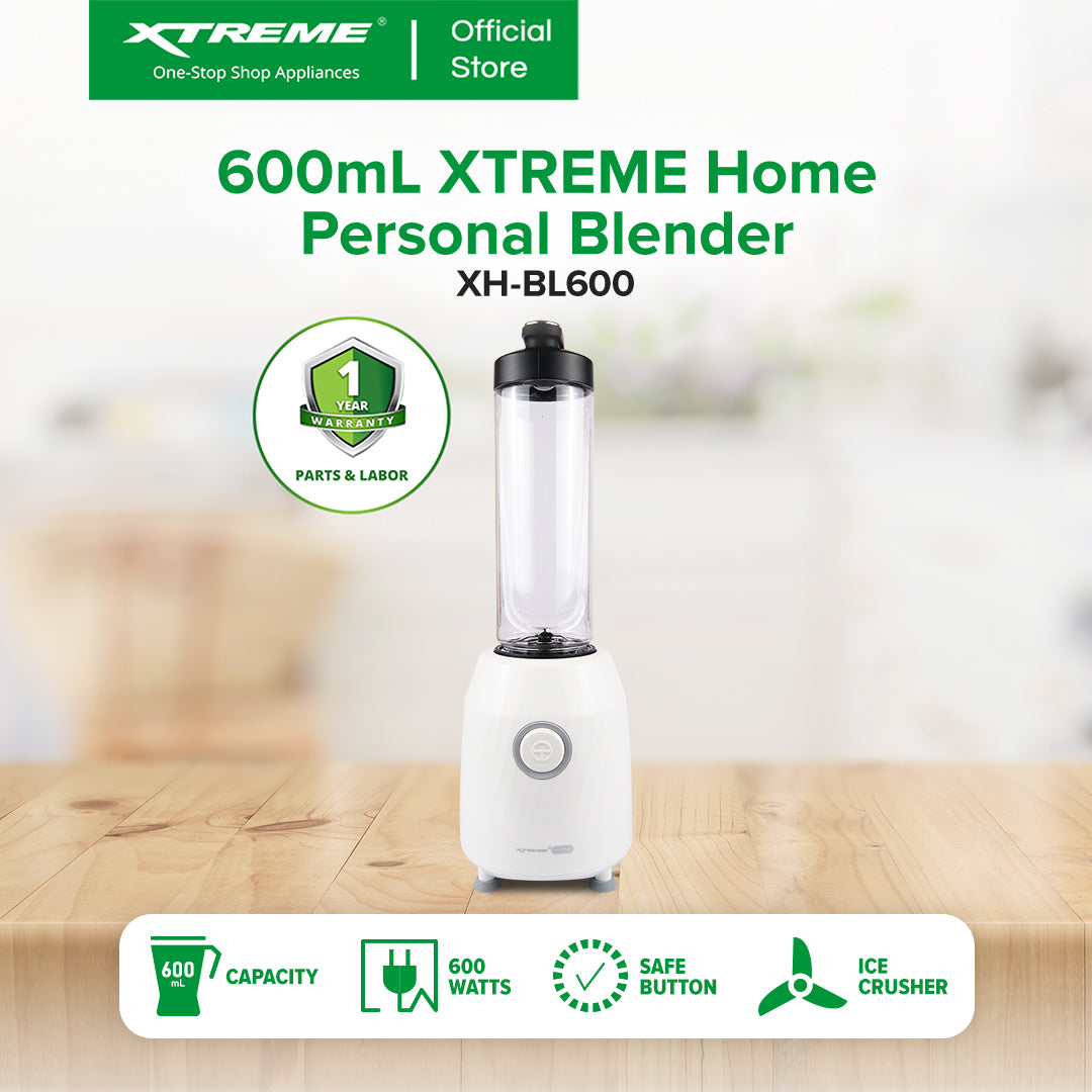 XTREME HOME 600ML Personal Blender BPA-Free Anti-Slip Mat Interlock Protection Travel Lid | XH-BL600