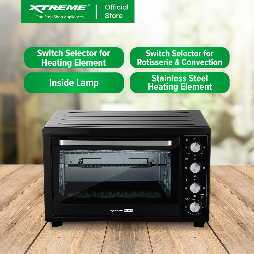 XTREME HOME 45L Electric Oven with Rotisserie Convection and Lamp (Black) | XH-SMARTOVEN40L5