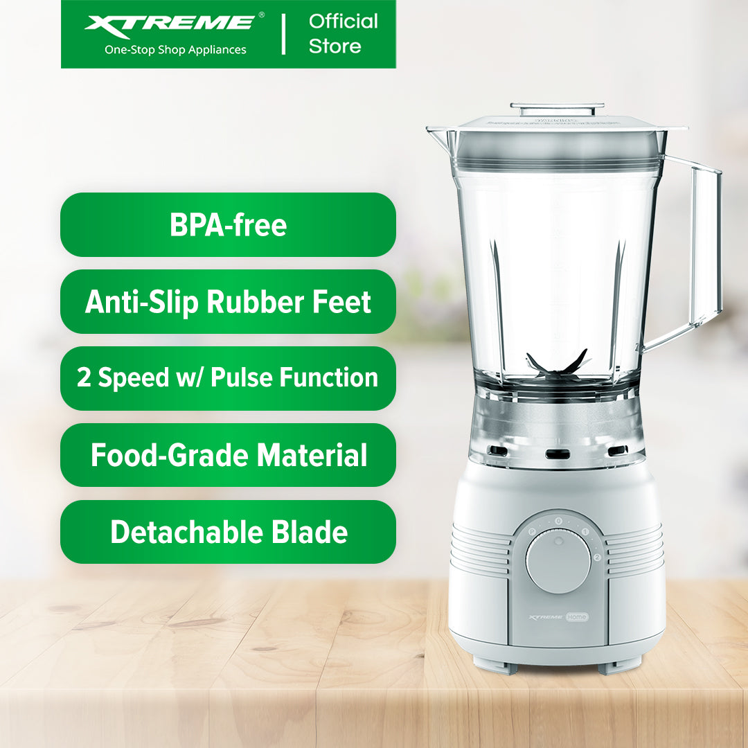 XTREME HOME 1.25L Blender BPA-Free 2 Speed with Pulse Function  (White base) | XH-BLGR125
