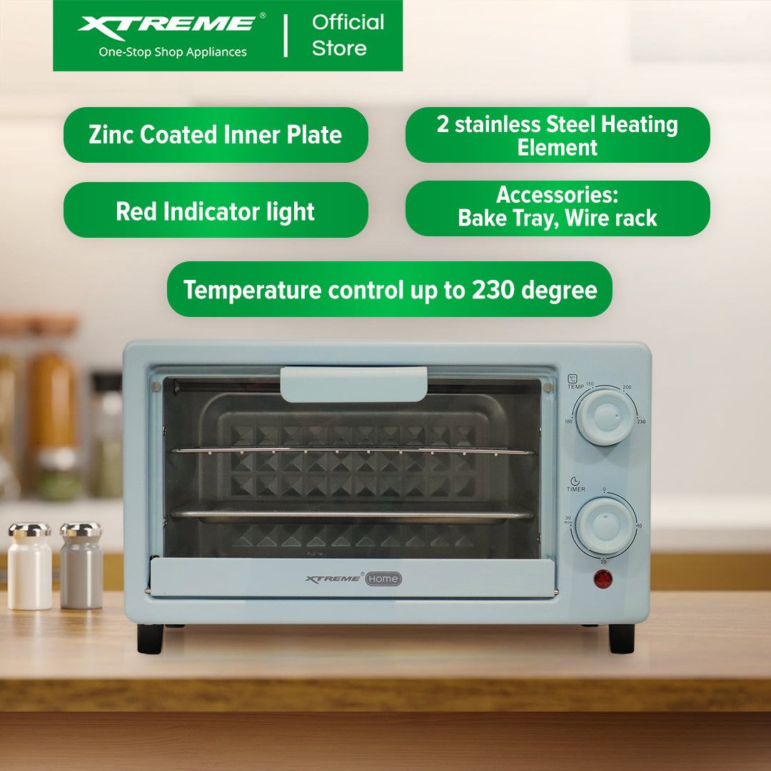 XTREME HOME 10L Oven Toaster with Temperature Control and timer (Blue) | XH-OT-10LBLUE