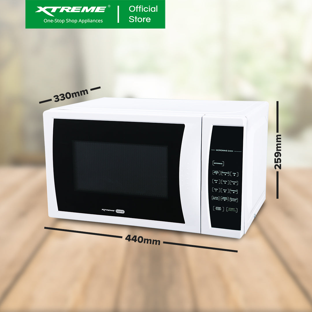 XTREME HOME 20L Digital Control Microwave Oven Defrost Function & 5 Power Levels (White) | XMO-20DS