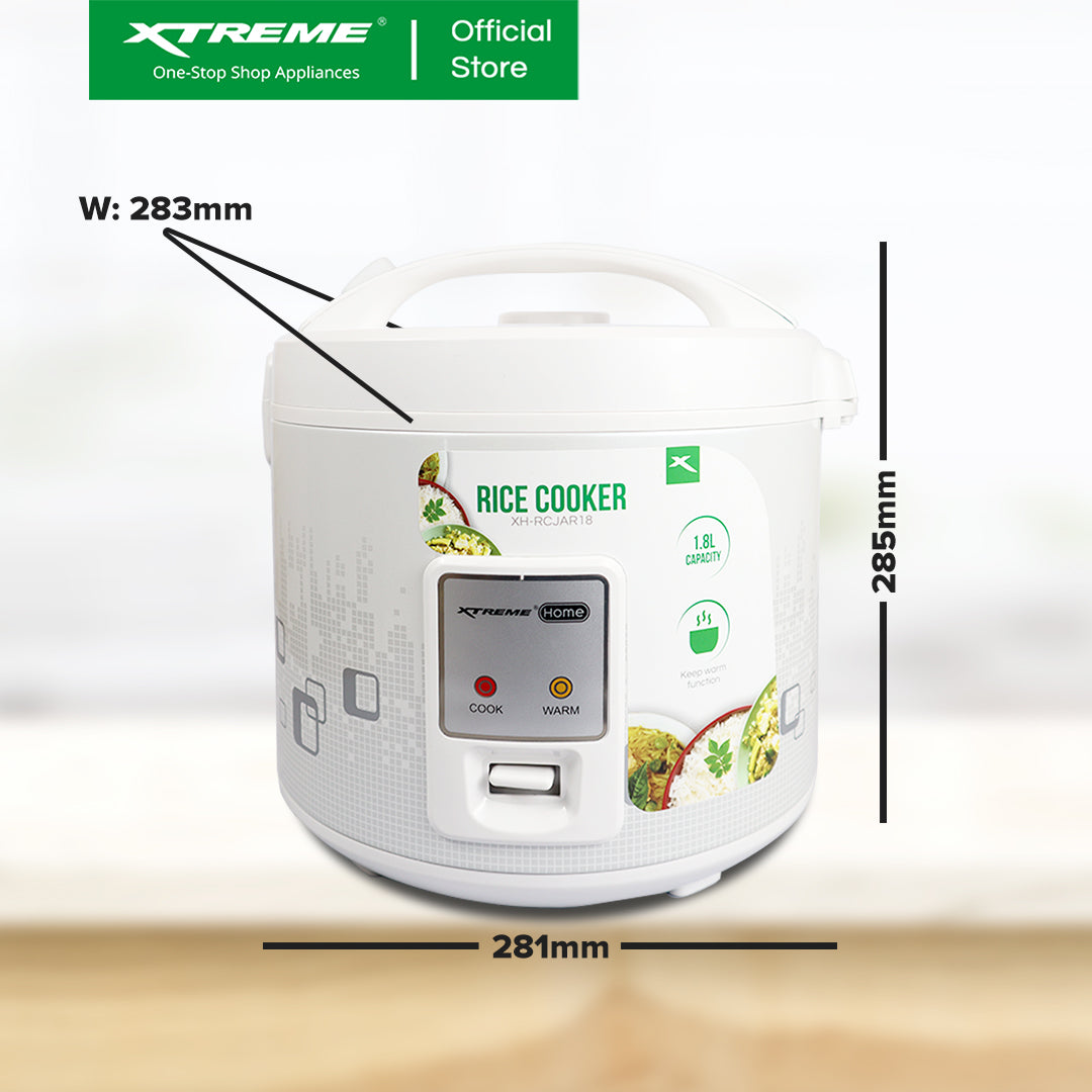 XTREME HOME 1.8L Rice Cooker Jar Non-stick Coating Pot Keep-Warm Function (White) | XH-RCJAR18