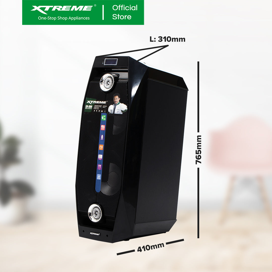 XTREME 250Wx2 Amplified Speaker Bluetooth FM USB SD Card Reader Disco Light LCD Display | SN-800