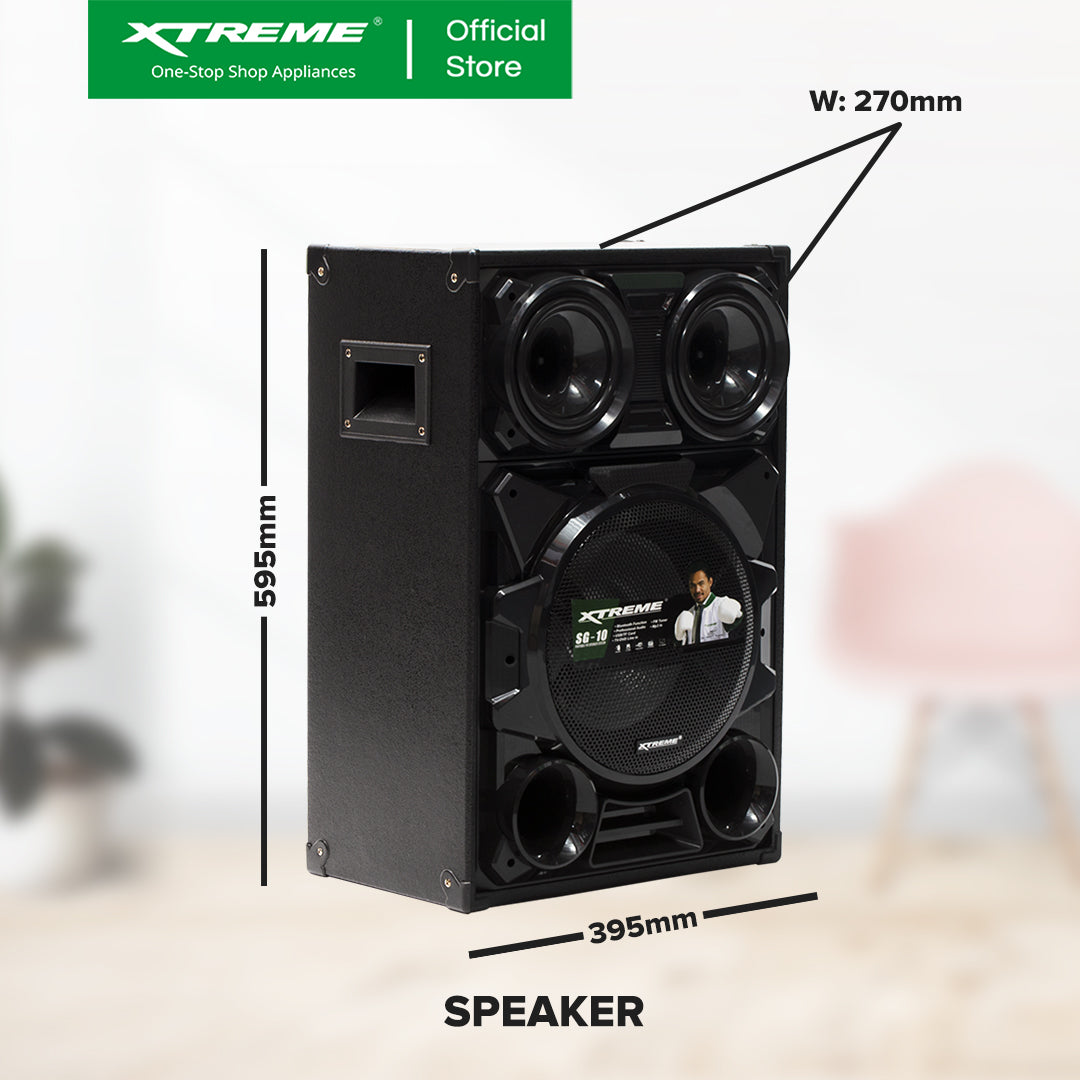 XTREME 350Wx2 Amplified Speaker Bluetooth FM USB SD Card Reader LED Display w/ 5 Bands EQ | SG-10
