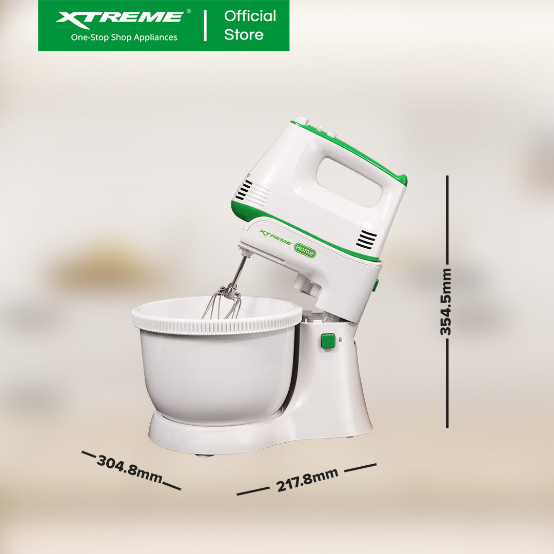 XTREME HOME 3.5L Stand Mixer Plastic Boy with 5 Speeds Selection and Eject Button (White) | XH-MXR