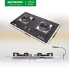 XTREME HOME Double Burner Tempered Glass Gas Hob | XH-GH-TG2BHS