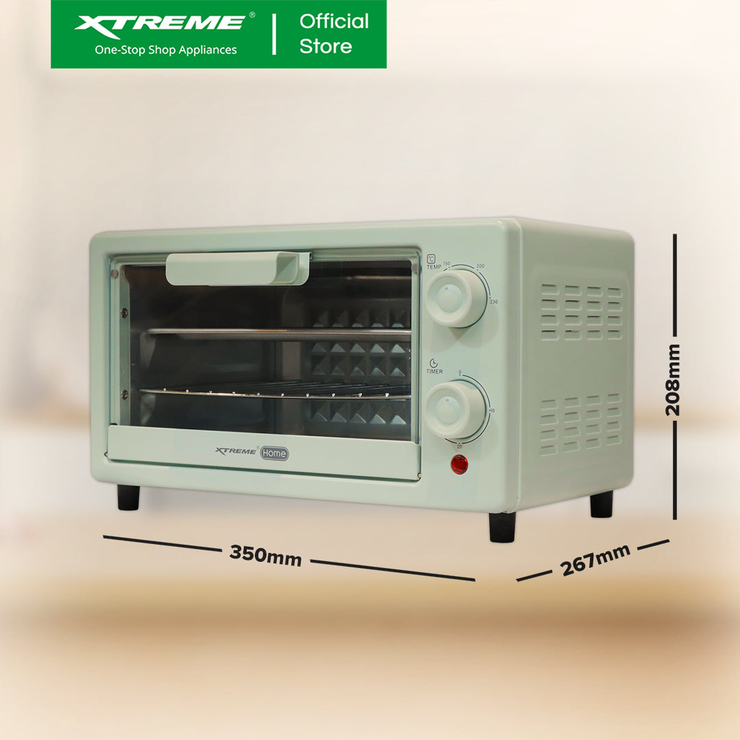 X-SERIES 10L Oven Toaster with Temperature Control and timer (Green) | XH-OT-10LGREENX