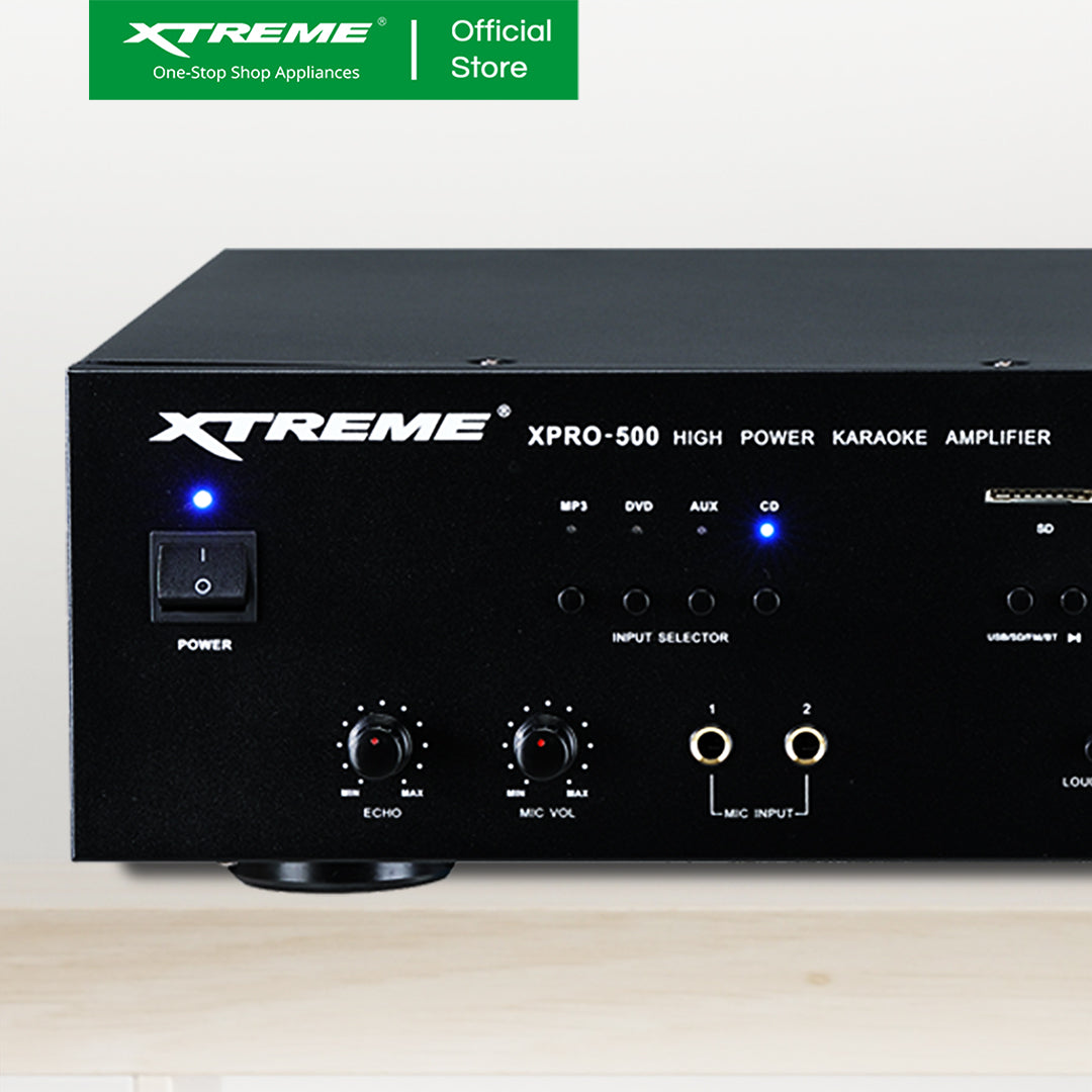 XTREME 500W Amplifier 35kHz-20kHz-FR 8-Rated Impedance 3”x2-Treble 12"-Woofer | XPRO-500